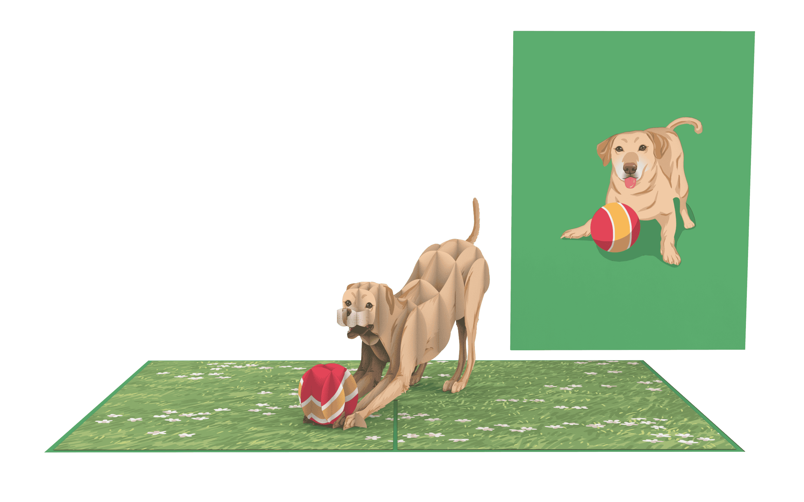Thiệp 3D_Playing dog