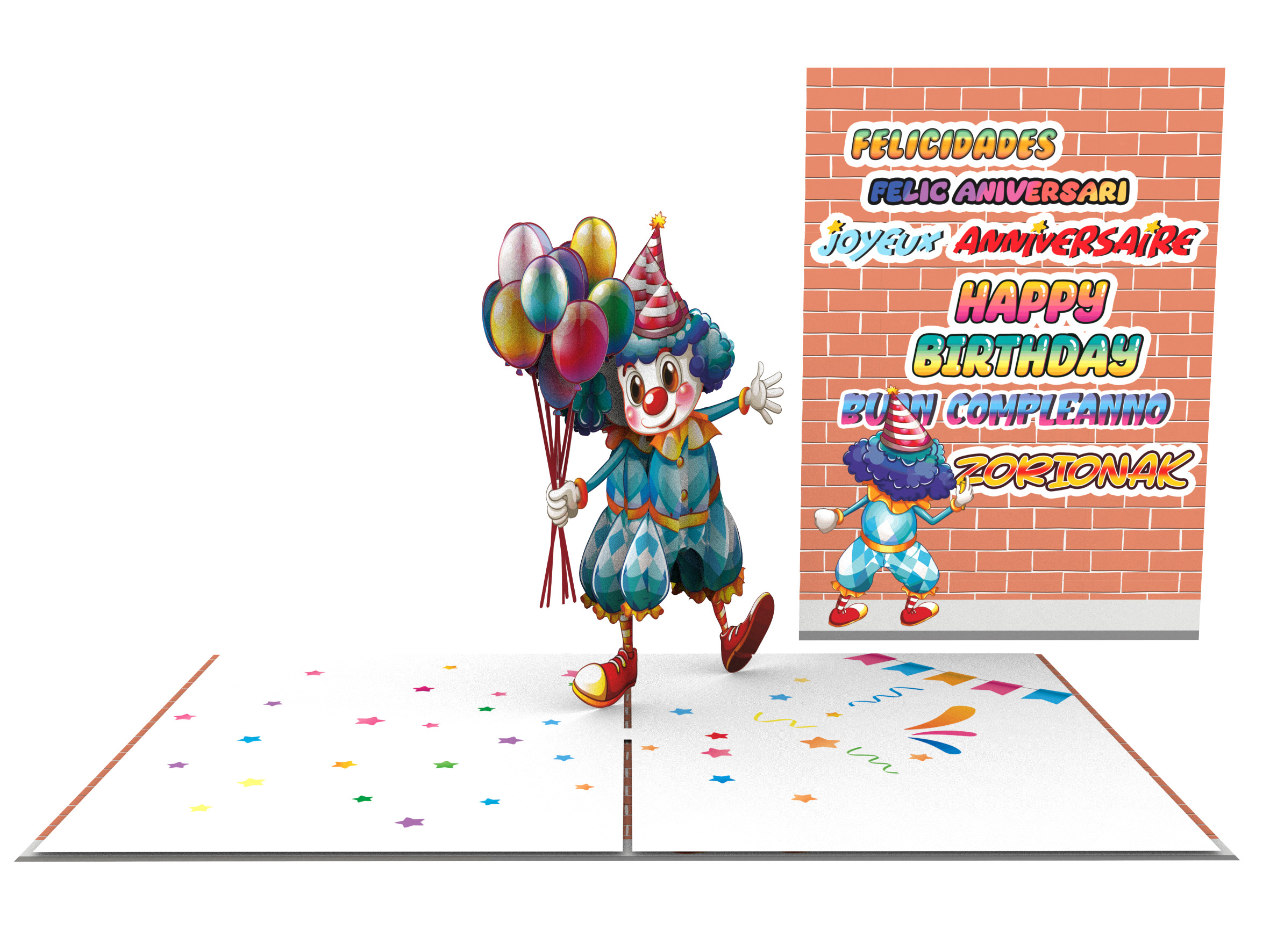 Thiệp 3D_Birthday Clown