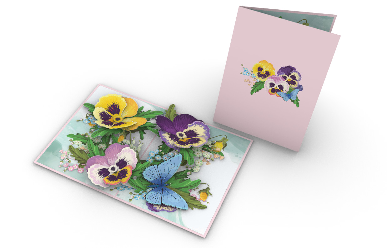 Thiệp 3D_Color Pansies