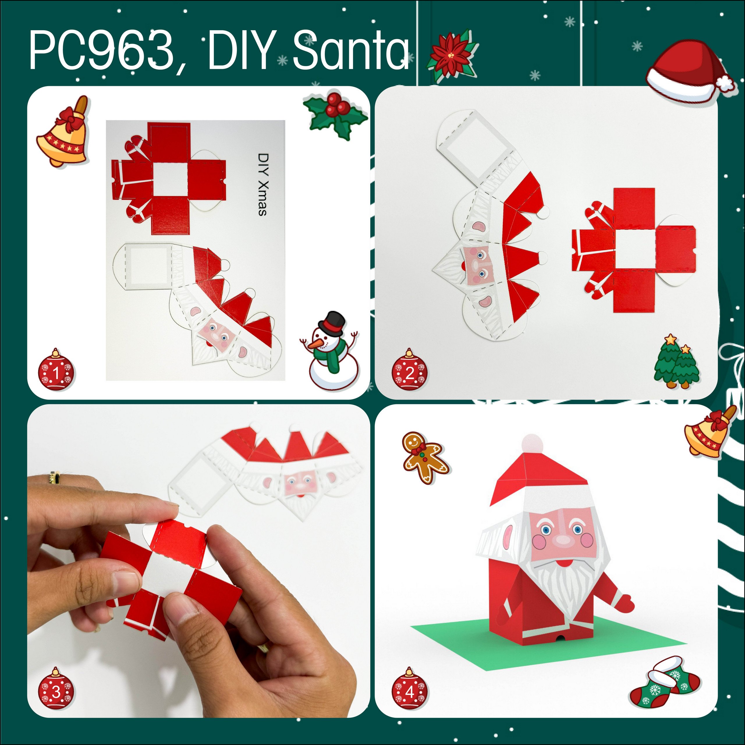 Thiệp 3D_D.I.Y Santa