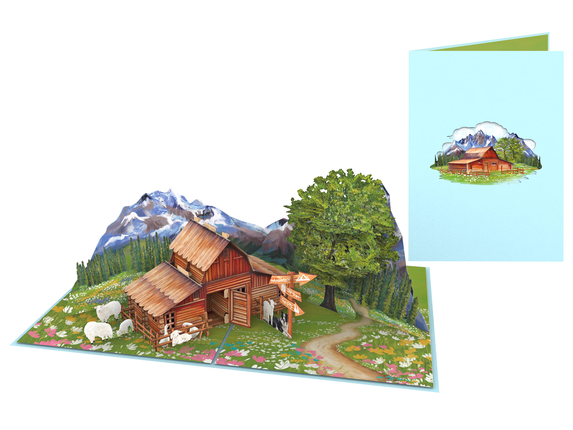 Thiệp 3D_Mountain Barn