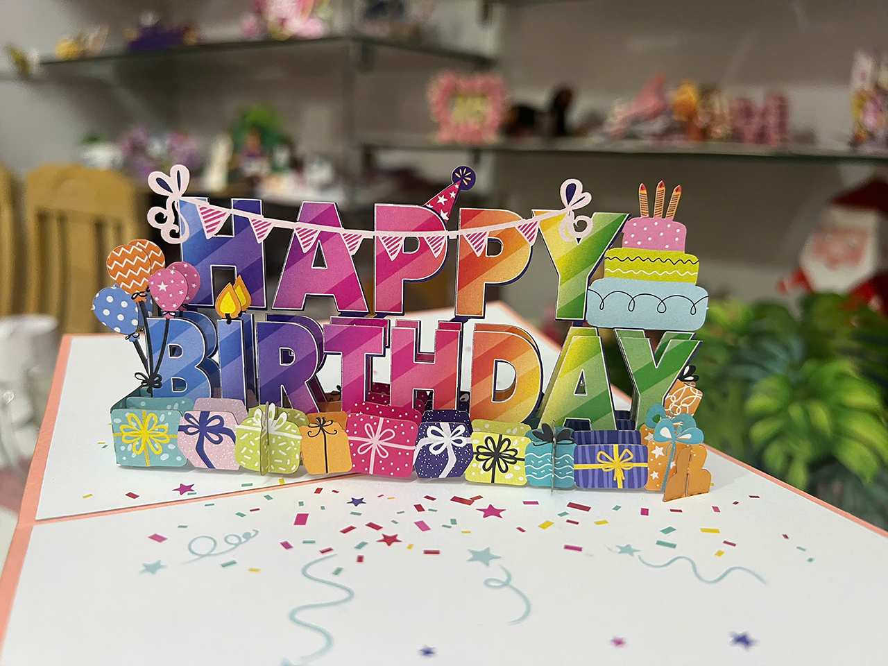 Thiệp 3D Popup - Chúc Mừng Sinh Nhật - HAPPY BIRTHDAY Đẹp, Sang Trọng - KT gập lại 102x152mm