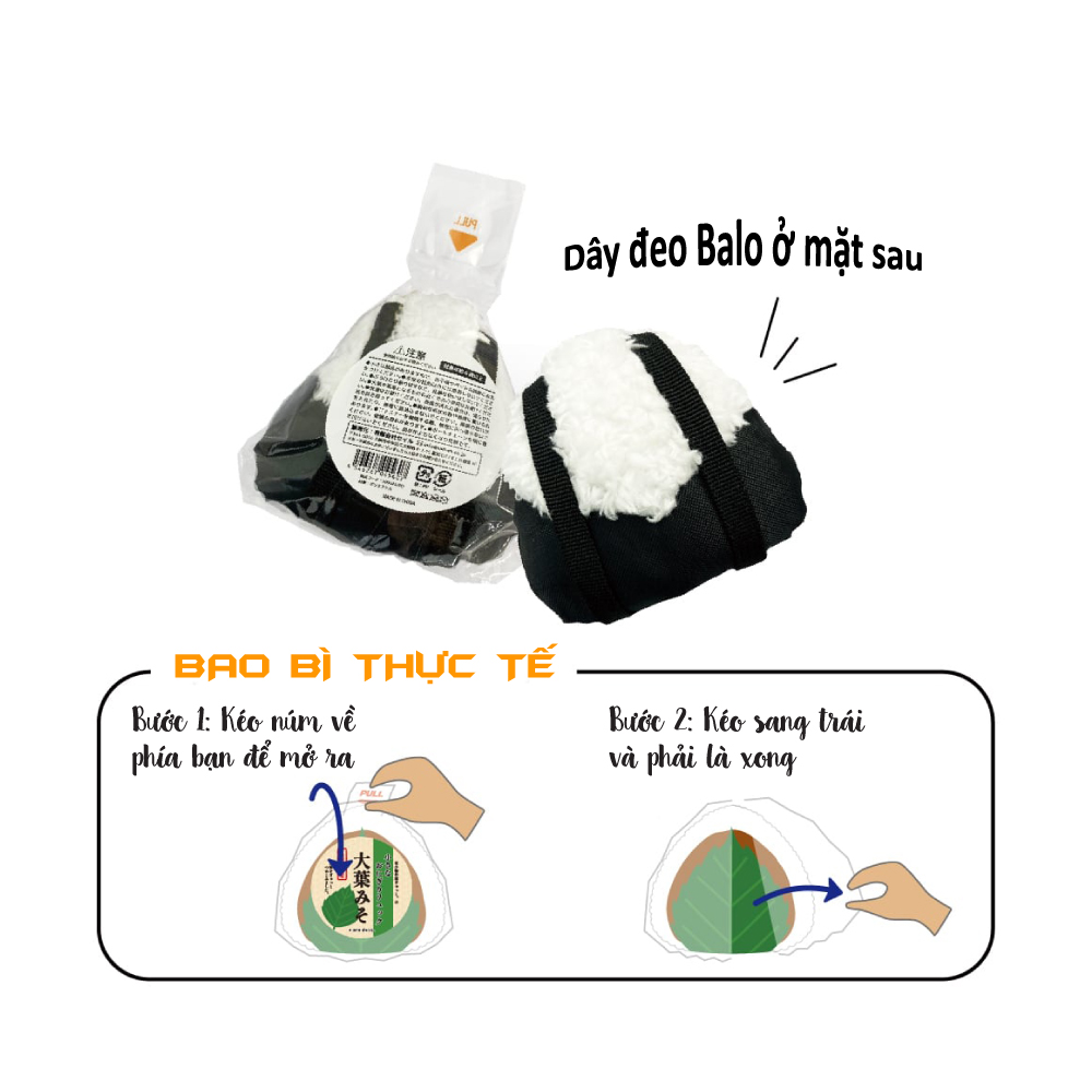 Balo Onigiri loại nhỏ - Màu Cam-2