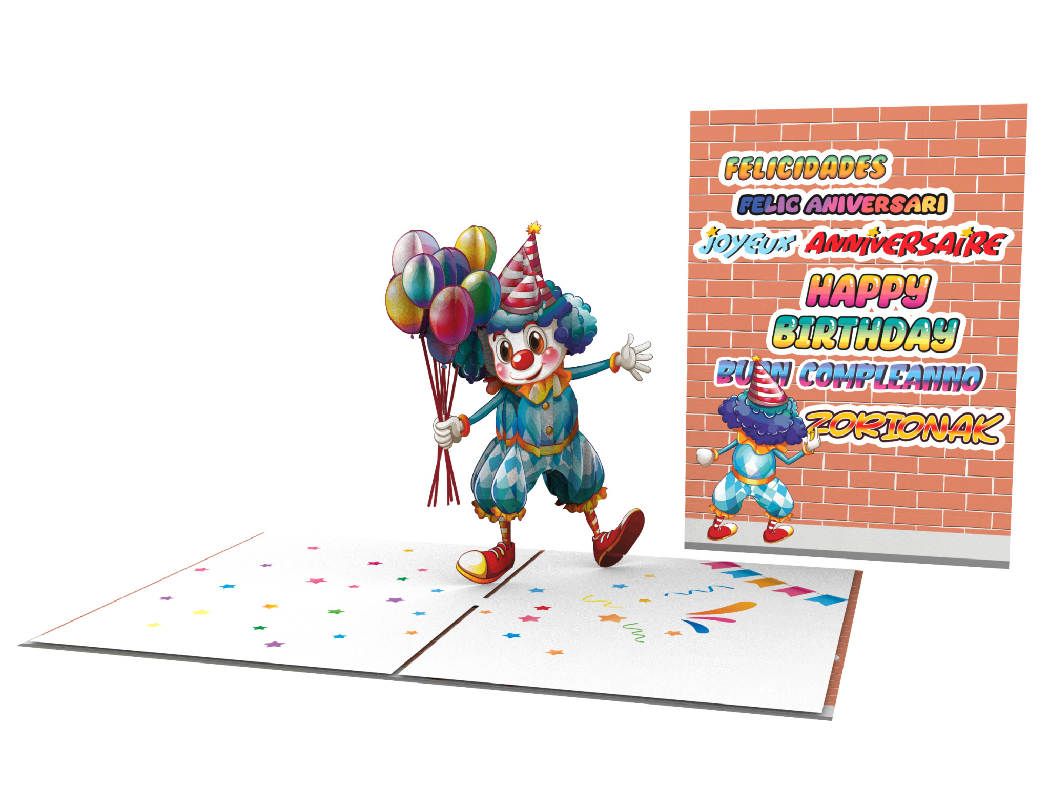 Thiệp 3D_Birthday Clown-2