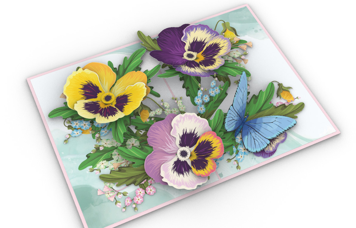 Thiệp 3D_Color Pansies-1