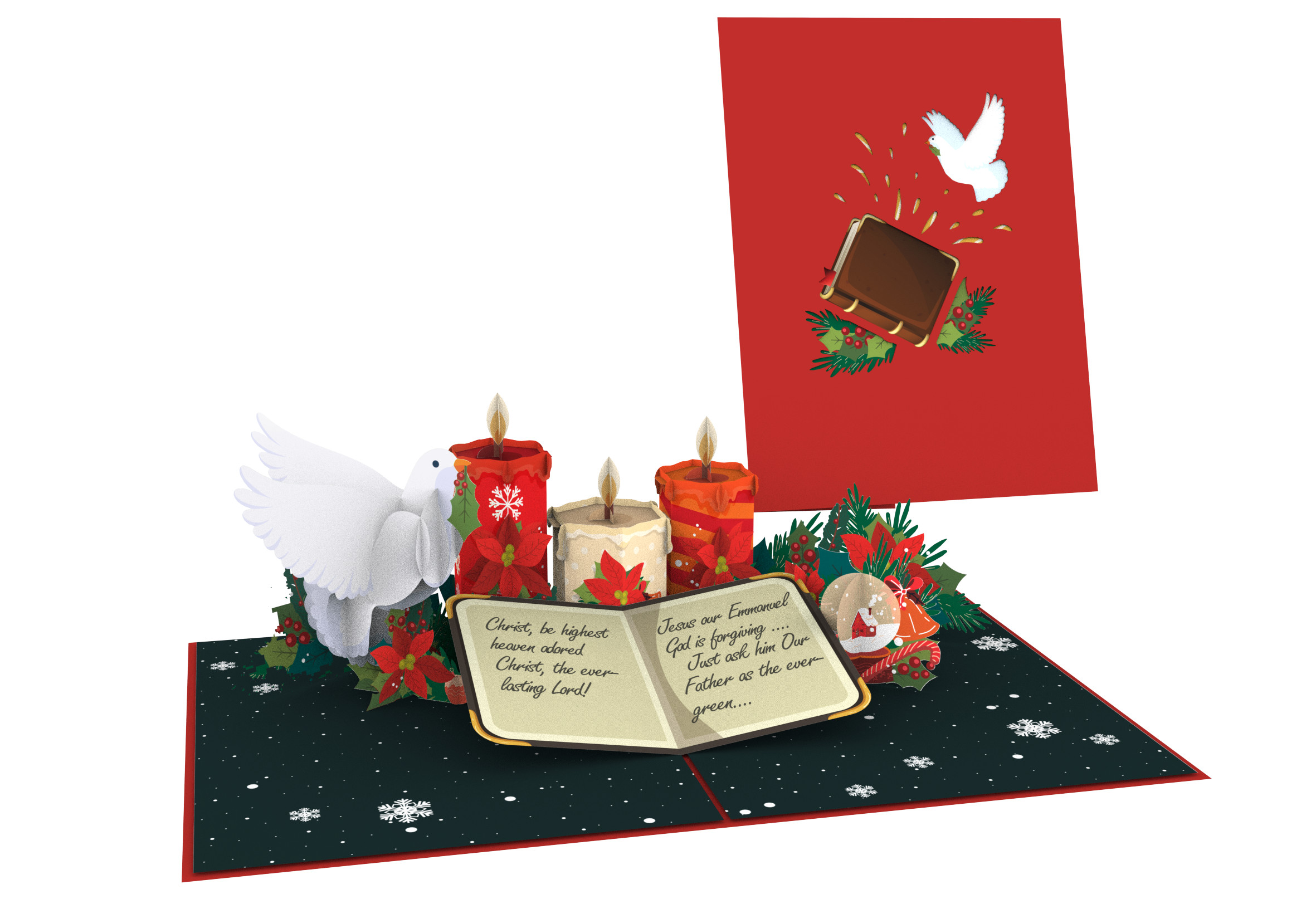 Thiệp 3D_Dove and Christmas book-2