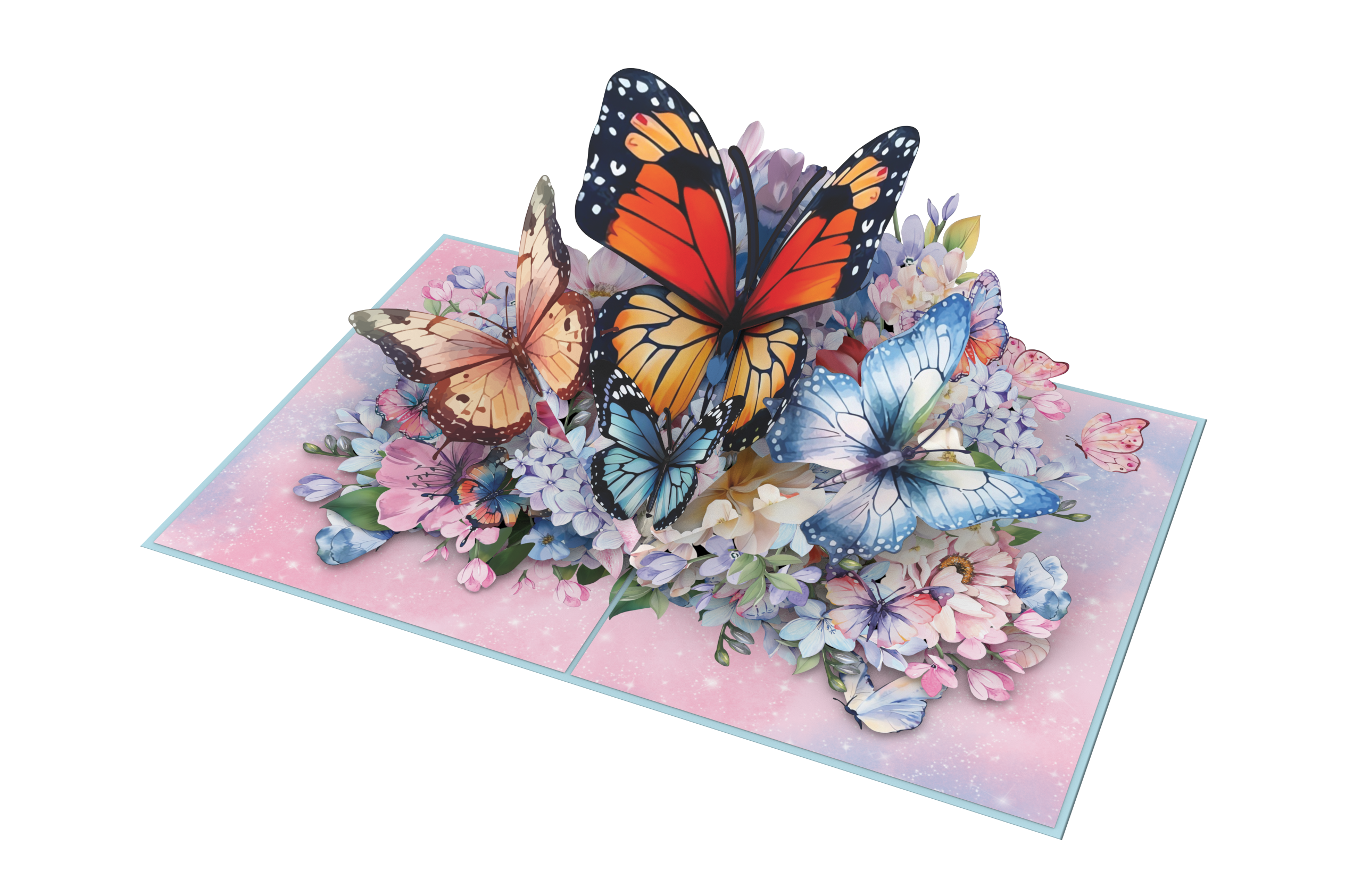 Thiệp 3D_New Butterflies Garden-2