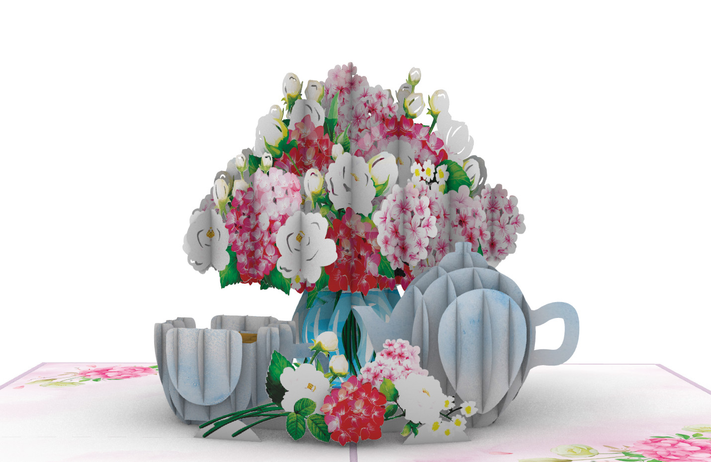 Thiệp 3D_Pink Hydrangea Vase-4