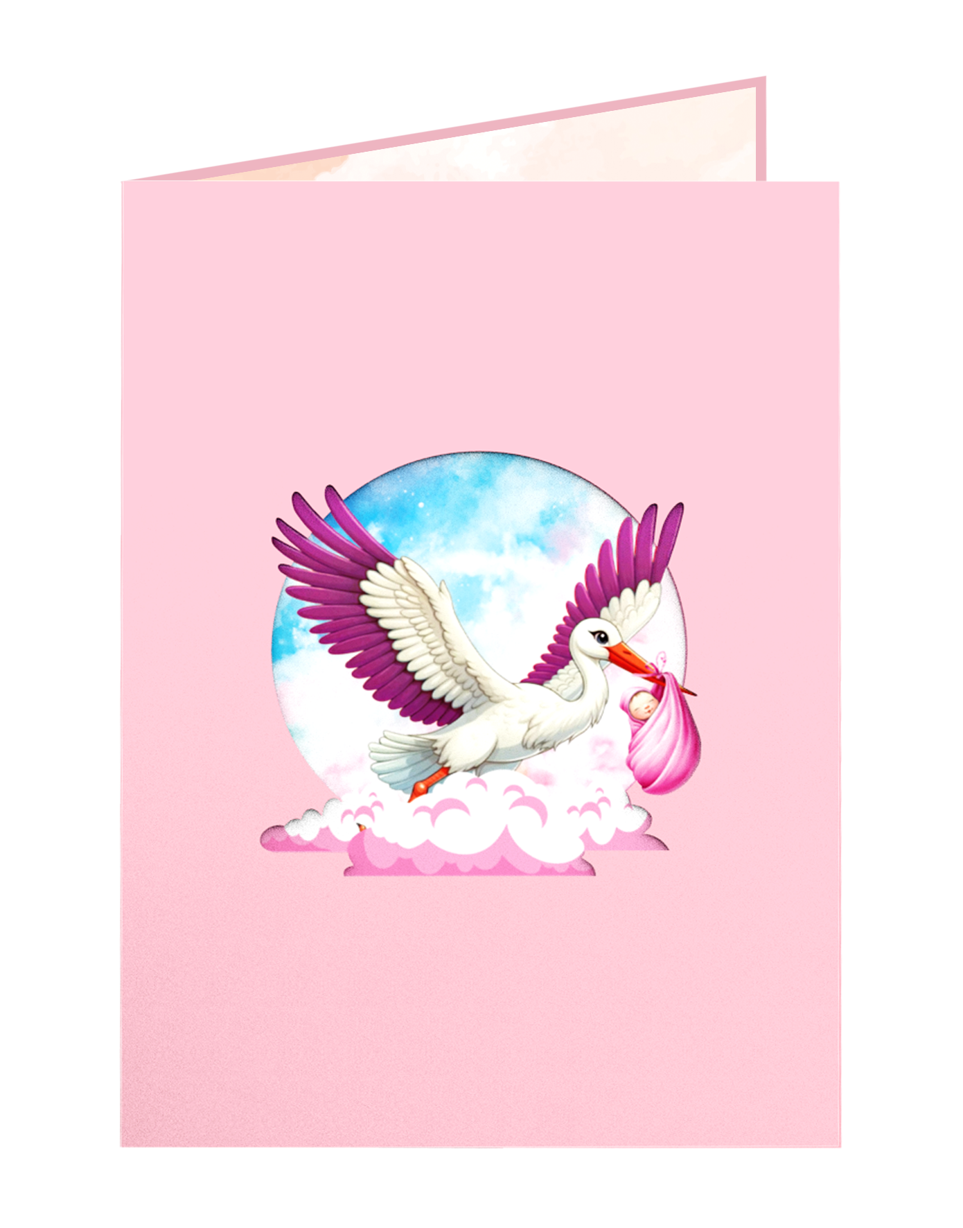 Thiệp 3D_Pink Stork-3