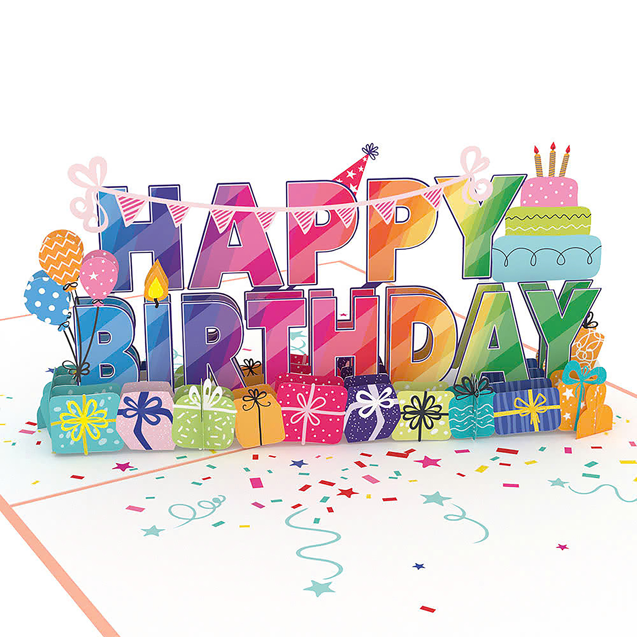 Thiệp 3D Popup - Chúc Mừng Sinh Nhật - HAPPY BIRTHDAY Đẹp, Sang Trọng - KT gập lại 102x152mm-3